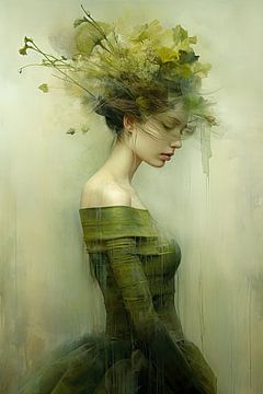 Woman in green by Bert Nijholt