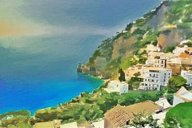 Limoncello in Positano - Digital Art by VenVision Art