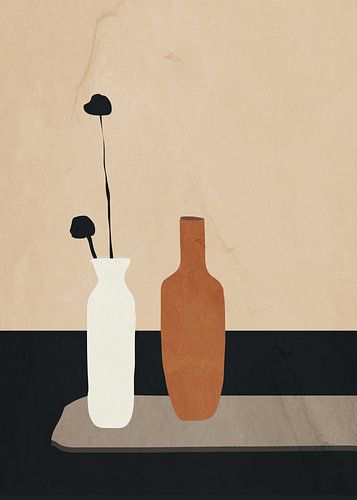 Vasen mit stilisierten Blättern