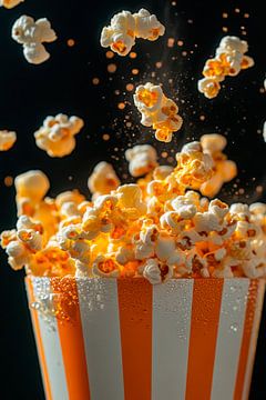 Popcorn explosie in een retro beker - heerlijk! van Poster Art Shop