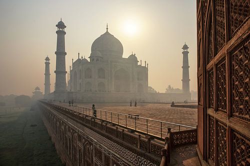 The beautiful Taj Mahal in the morning, Agra - India