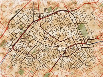 Kaart van Roubaix in de stijl 'Serene Summer' van Maporia