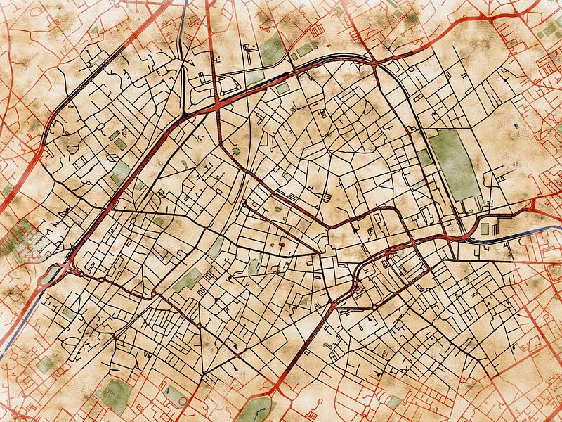 Map of Roubaix with the style 'Serene Summer' by Maporia
