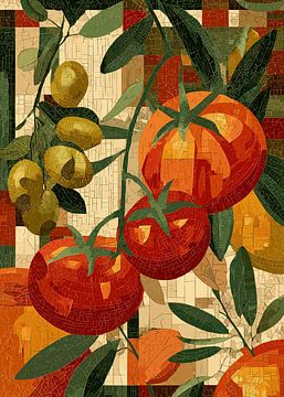 Digital vegetable mosaic artwork