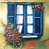Fenêtre à fleurs bleues sur Marita Zacharias