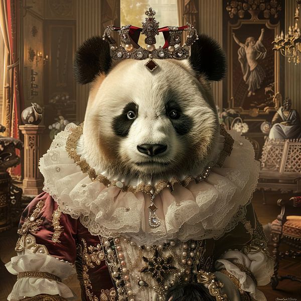 Royal panda in baroque style by Poster Art Shop