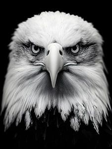 Adler – Majestätischer Blick in Schwarzweiß