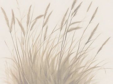 Fantasy meadow in cream by Mad Dog Art