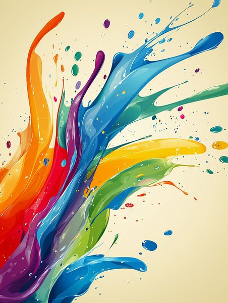 Regenboogkleuren in splatterstijl van artefacti