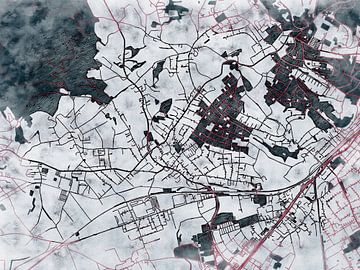 Kaart van Leonding in de stijl 'White Winter' van Maporia