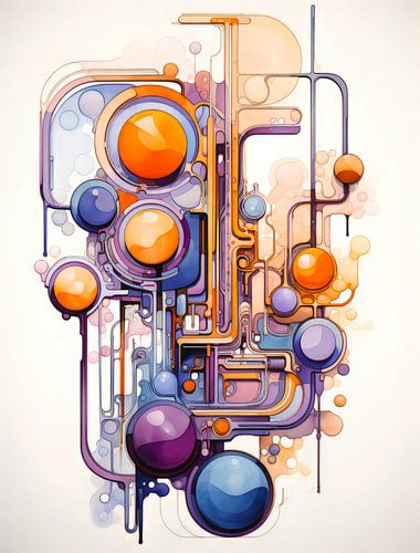 Dynamisch abstract schilderij