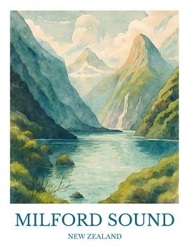 Atemberaubender Kunstdruck Milford Sound