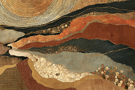 Organic abstract shapes in warm colours by Lina van Oers