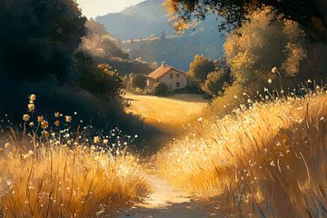 Landschap in het ochtendlicht van Poster Art Shop