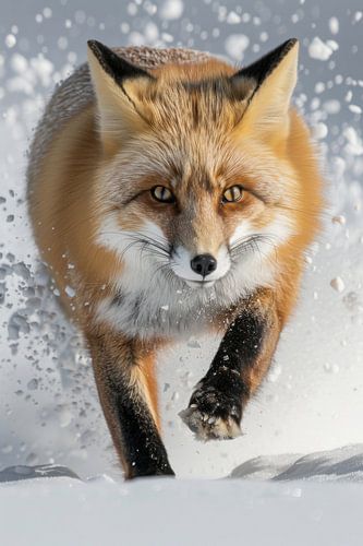 Vos in de sneeuw