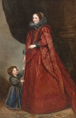 Een Genueze Dame met Haar Kind, Anthony van Dyck