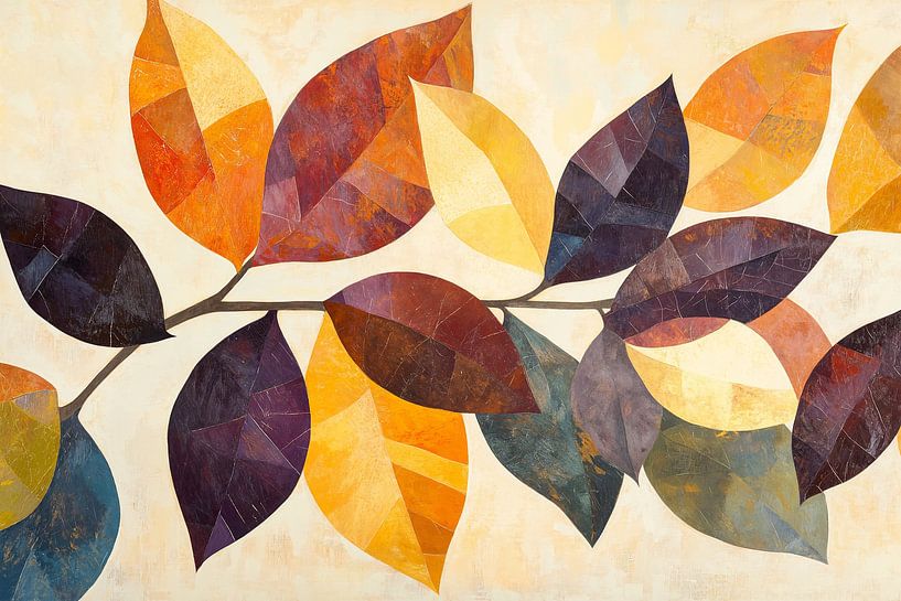 Warm abstract autumn leaves by Imperial Art House