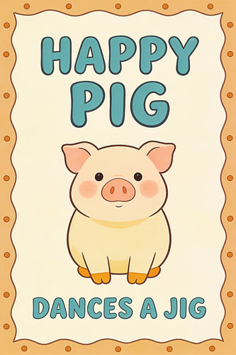 Petit cochon joyeux – Affiche pour chambre d'enfant