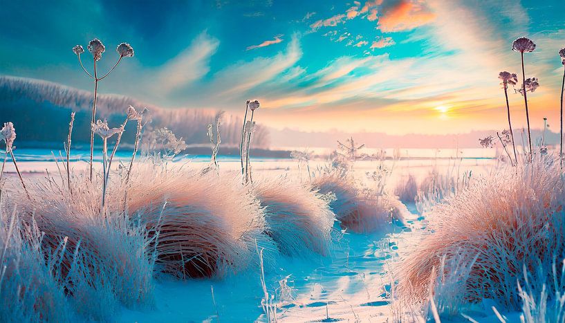 Winterlandschap met sneeuw van Mustafa Kurnaz