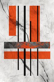 Abstracte geometrie op marmer van Poster Art Shop