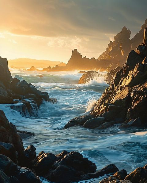 Op weg langs de zee van fernlichtsicht