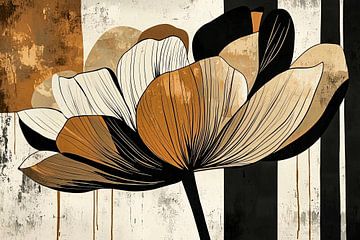 Abstracte bloemen in aardetinten van Imperial Art House