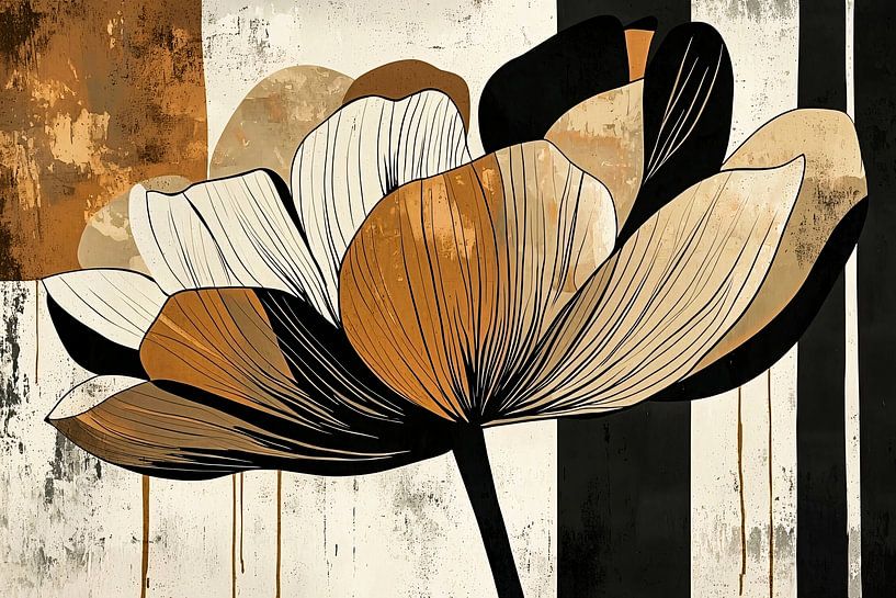 Abstract flowers in earth tones by Imperial Art House
