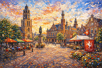 Enschede, Nederland schilderij.