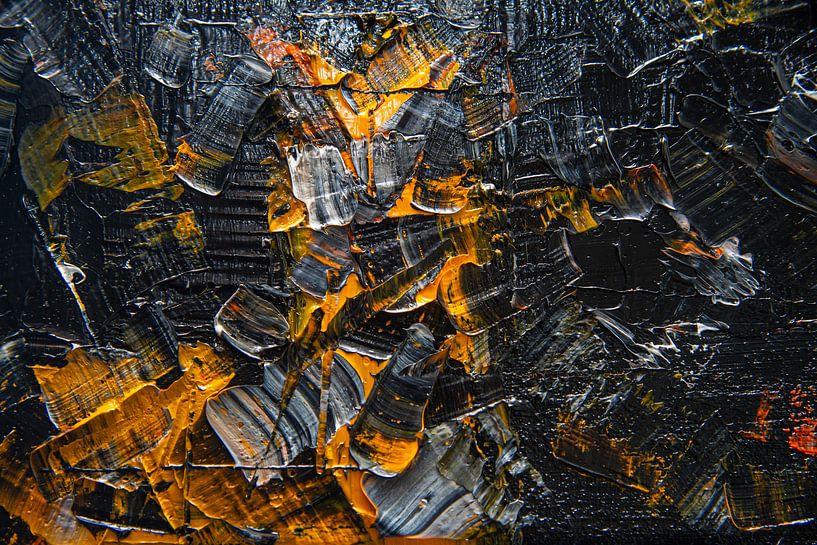 gros plan d'une peinture à l'huile épaisse par Jan Fritz