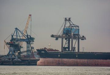 Bulkcarrier Jewel moored for unloading in the port of Rotterdam. by scheepskijkerhavenfotografie