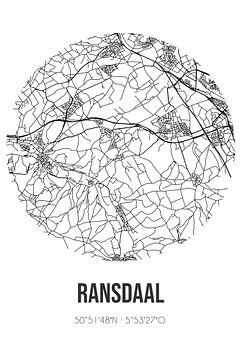 Ransdaal (Limburg) | Karte | Schwarz und Weiß von Rezona