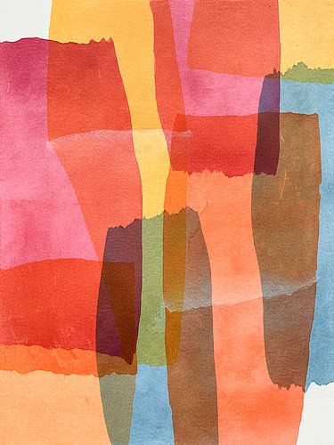 Organisch & abstrakt. Transparente Texturen in Orange, Blau, Koralle