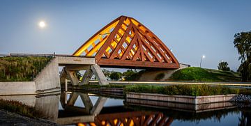 Wooden bridge at moonlite by Jaap Terpstra