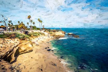 La Jolla Cove Beauty - Digitaal schilderij van Joseph S Giacalone Photography