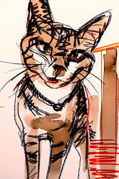 Katzenskizze I von Liesbeth Serlie