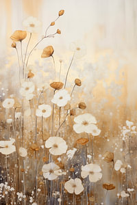 Weiße und goldene Blumen