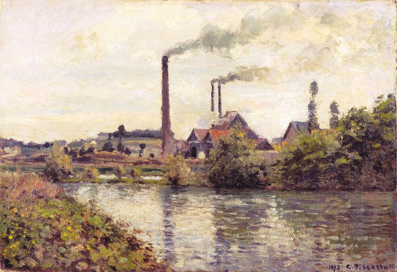 The Factory at Pontoise, Camille Pissarro by Masterful Masters