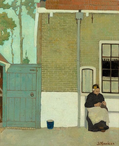 Woman in front of her house, Jan Mankes by Masterful Masters