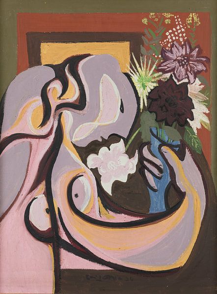 Emil Filla, Girl with a bouquet, 1934 by Atelier Liesjes
