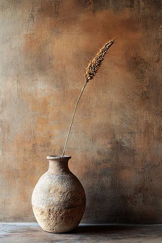 Rustiek vaasje met korenaar