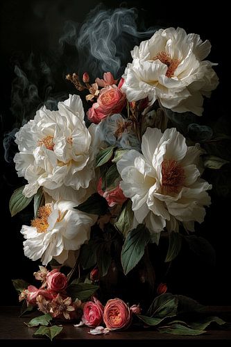 White Peonies in the Darkness no.4