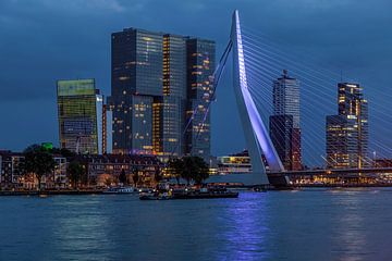 Coucher de soleil à Rotterdam sur le pont Erasmus