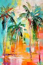 Playful Paradise Imagination Palm Trees and Colourful Stripes by Color Square thumbnail