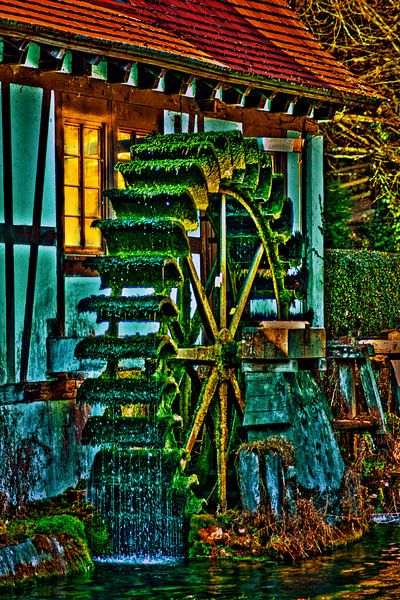 Wasserrad am Blautopf von Photoart-Naegele