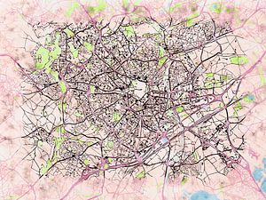 Karte von Montpellier im stil 'Soothing Spring'