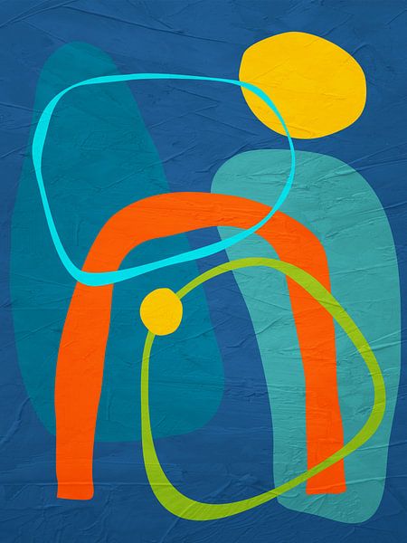 Bunte geometrische organische abstrakte Kunst von Online Arts