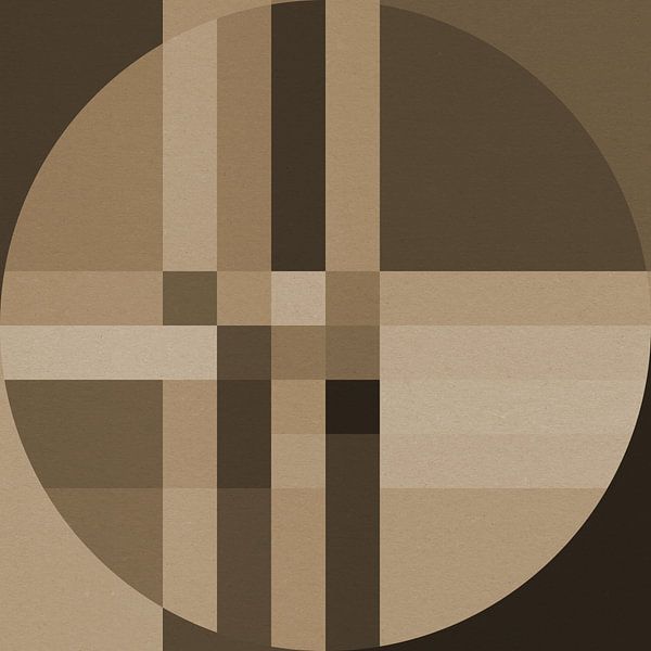 Intertwine geometry. Nordic retro forms in earthy tones no.  2 by Dina Dankers
