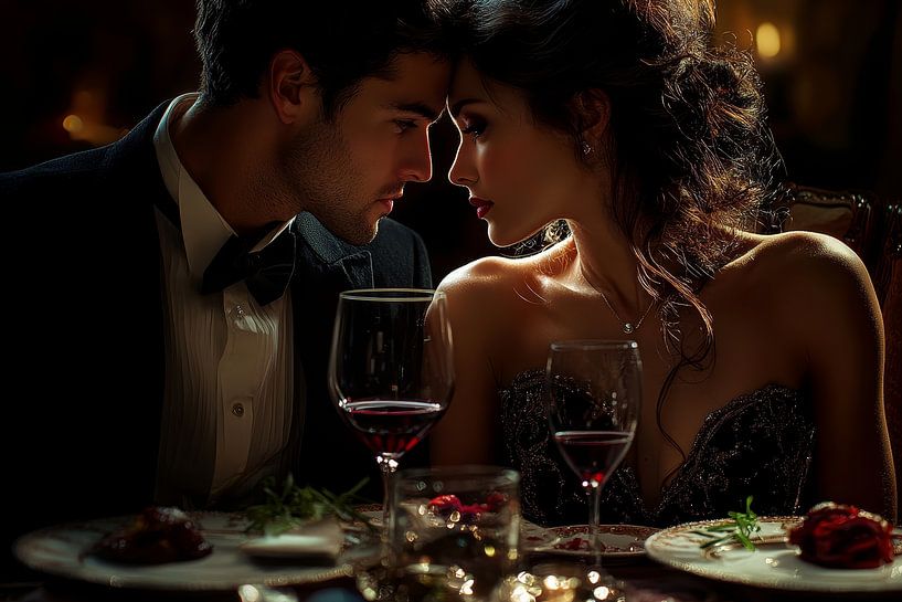 Romantisches Abendessen in einem eleganten Restaurant von Egon Zitter