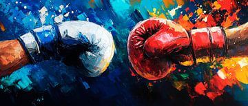 Boxing gloves in a play of colours by Poster Art Shop
