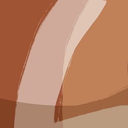 Abstracte kunst. Lijnen in bruin, roze en terra.